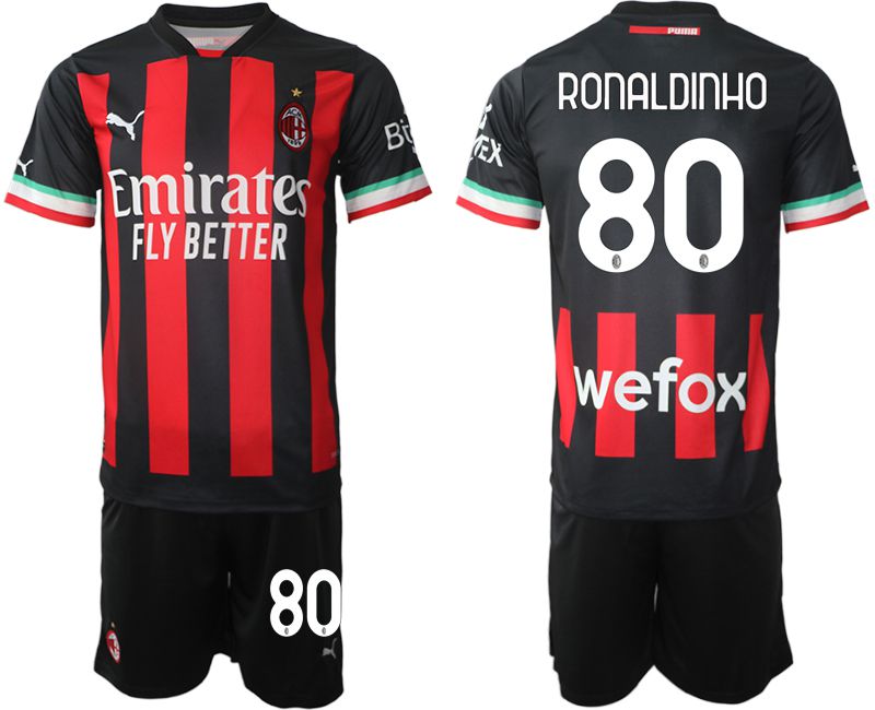 Men 2022-2023 Club Ac Milan home black #80 Soccer Jersey